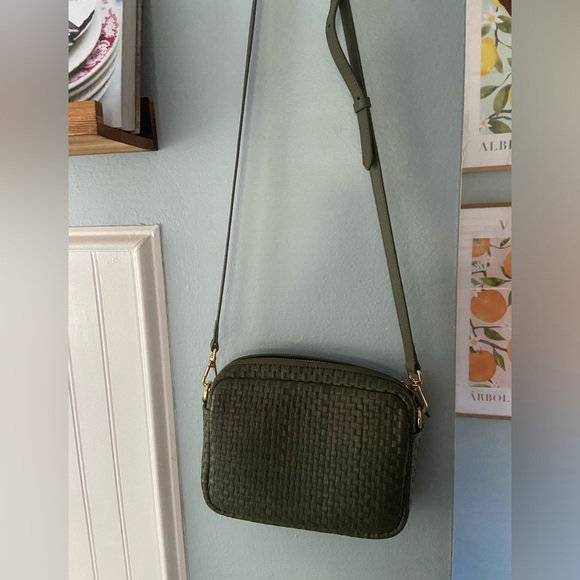 Quince Italian Leather Handwoven Crossbody in Olive - Picture 4 of 4